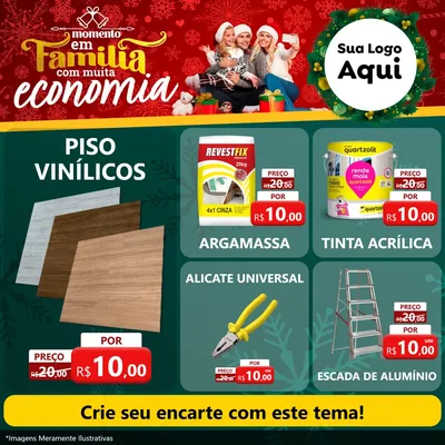 Modelo de Rede Social para Feed Facebook com o tema Momento em Família (Natal) para Material para Construção