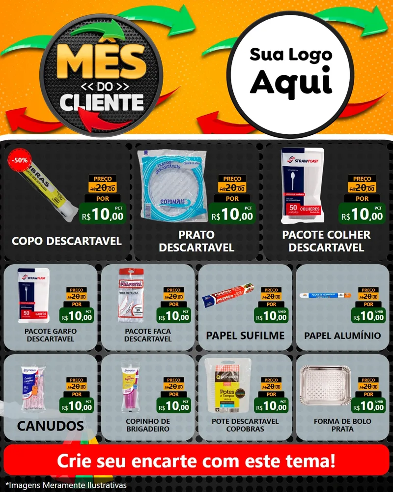 Modelo de Rede Social para Feed Instagram com o tema Mês do Cliente para Embalagens