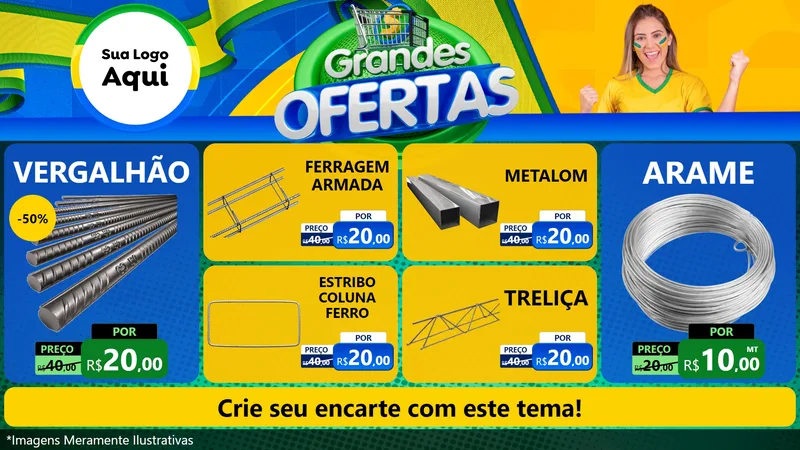 Modelo de TV para TV Horizontal com o tema Grandes Ofertas para Ferragens