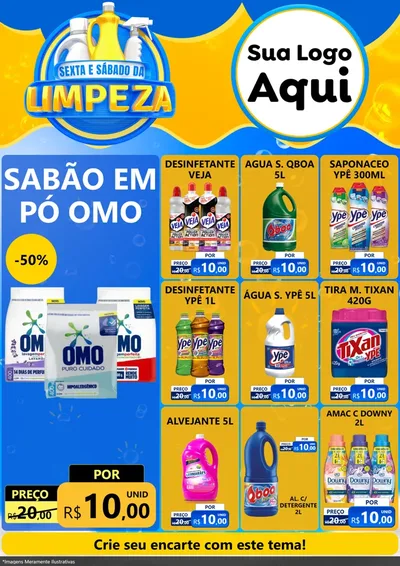 Modelo de Encarte para Encarte A4 Vertical com o tema Sexta e Sábado da Limpeza para Produtos de Limpeza