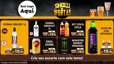 Modelo de TV para TV Horizontal com o tema Show de Ofertas - Bebidas para Distribuidora de bebidas