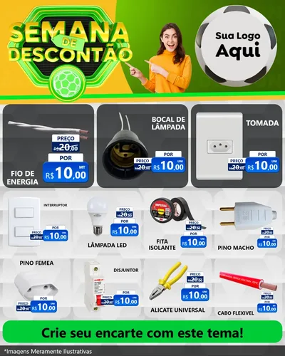 Modelo de Rede Social para Feed Instagram com o tema Semana de Descontão - Copa para Materiais Elétricos