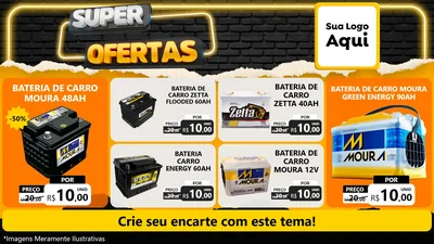 Modelo de TV para TV Horizontal com o tema Super Ofertas para Baterias Elétricas