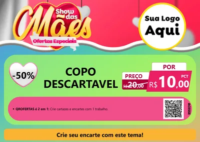 Modelo de Cartaz para Cartaz A4 Horizontal com o tema Show das Mães - Ofertas Especiais para Embalagens