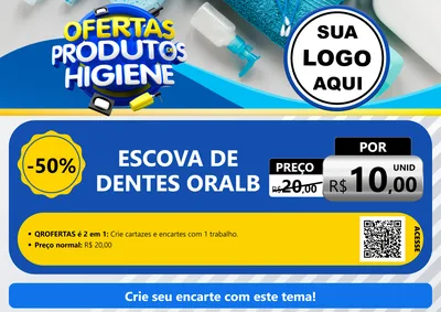 Modelo de Cartaz para Cartaz A4 Horizontal com o tema Ofertas Produtos de Higiene para Higiene Pessoal
