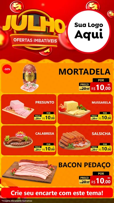 Modelo de TV para TV Vertical com o tema Julho Ofertas Imbatíveis para Frios e Laticínios