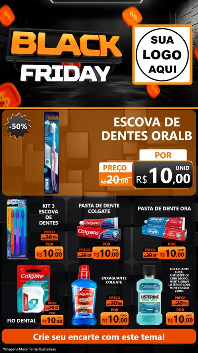 Modelo de Rede Social para Stories com o tema Black Friday para Higiene Pessoal