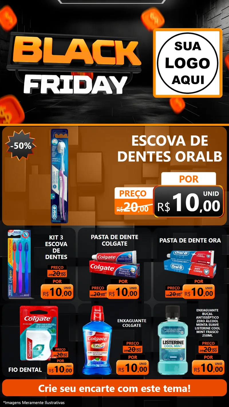Modelo de Rede Social para Stories com o tema Black Friday para Higiene Pessoal