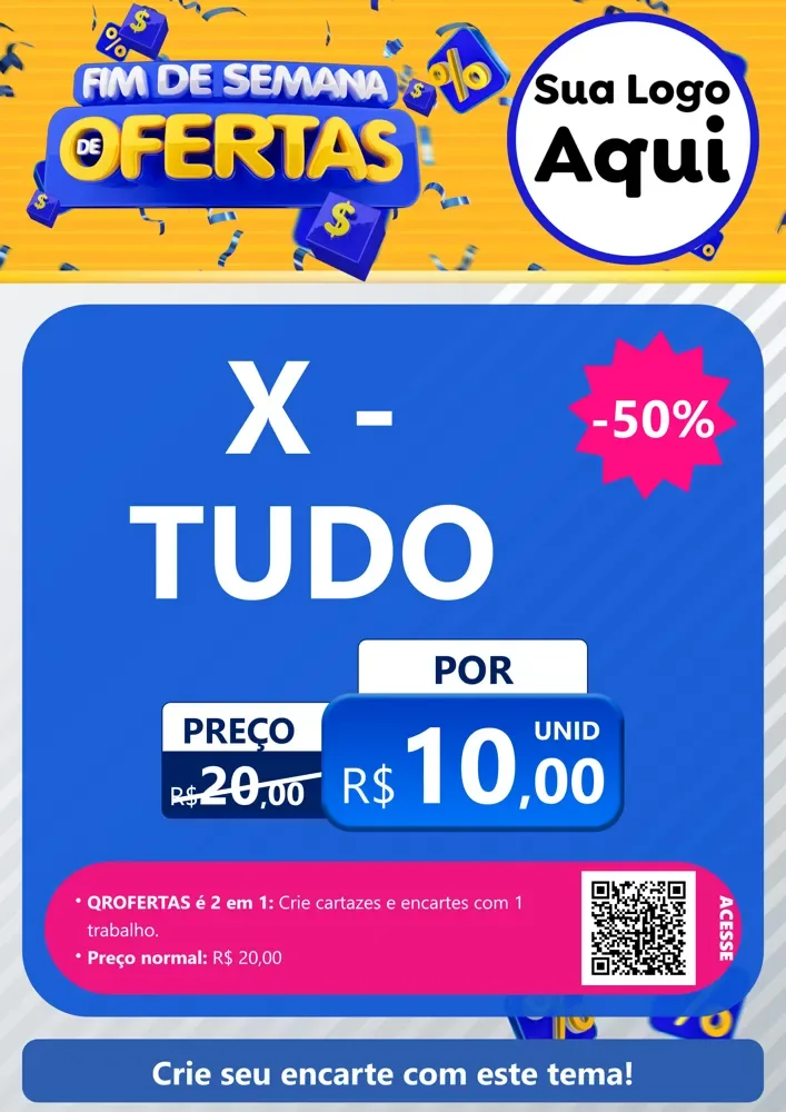 Modelo de Cartaz para Cartaz A4 Vertical com o tema Fim de Semana de Ofertas para Hamburgueria
