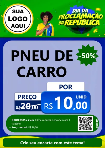 Modelo de Cartaz para Cartaz A4 Vertical com o tema Dia Da Proclamação Da República para Auto peças
