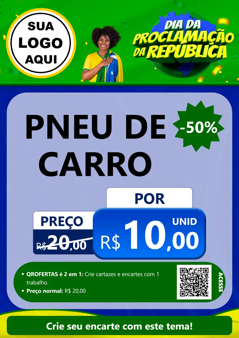 Modelo de Cartaz para Cartaz A4 Vertical com o tema Dia Da Proclamação Da República para Auto peças