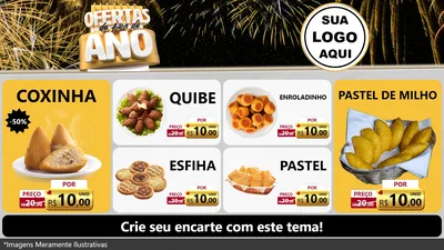 Modelo de TV para TV Horizontal com o tema Ofertas de Fim de Ano para Salgadaria