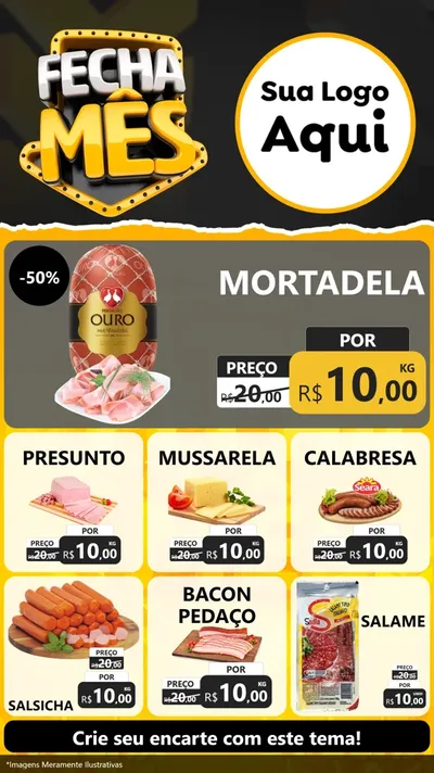 Modelo de Rede Social para Stories com o tema Fecha Mês para Frios e Laticínios