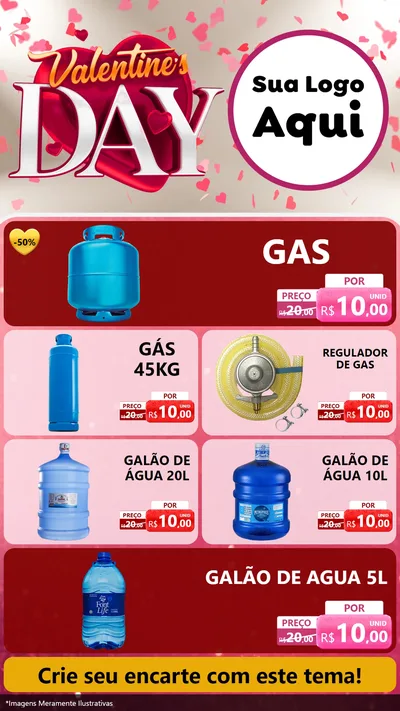 Modelo de TV para TV Vertical com o tema Valentine's Day para Água e gás