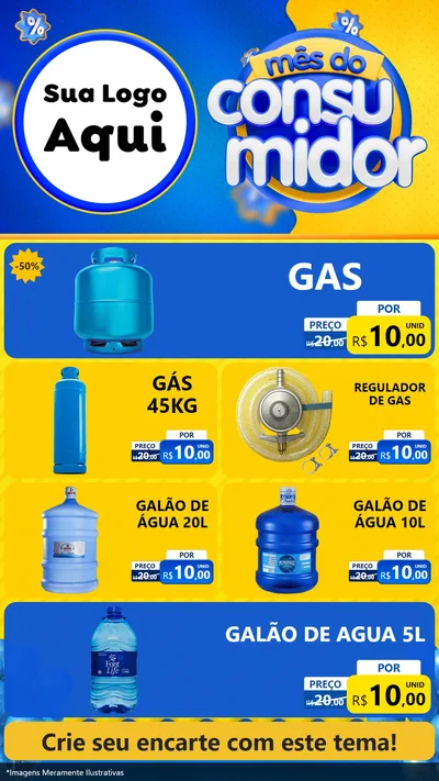 Modelo de TV para TV Vertical com o tema Mês do Consumidor para Água e gás