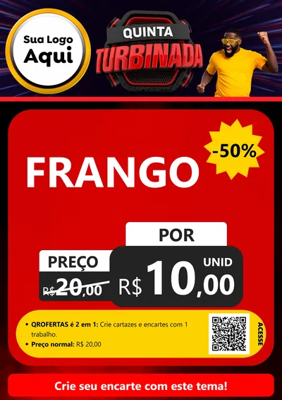Modelo de Cartaz para Cartaz A4 Vertical com o tema Quinta Turbinada para Assados