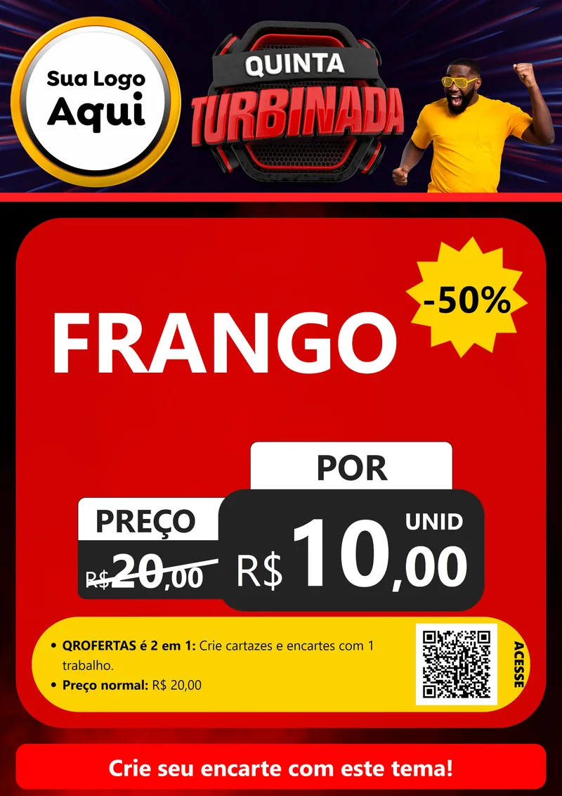 Modelo de Cartaz para Cartaz A4 Vertical com o tema Quinta Turbinada para Assados
