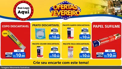 Modelo de TV para TV Horizontal com o tema Ofertas de Fevereiro para Embalagens