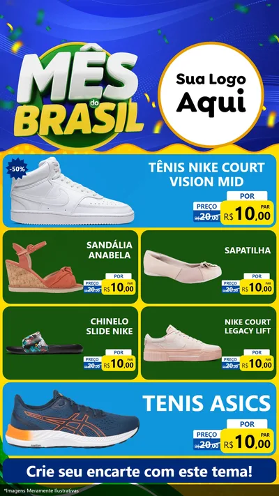 Modelo de TV para TV Vertical com o tema Mês do Brasil para Calçados