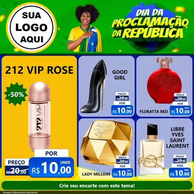 Modelo de Rede Social para Feed Facebook com o tema Dia Da Proclamação Da República para Perfumes