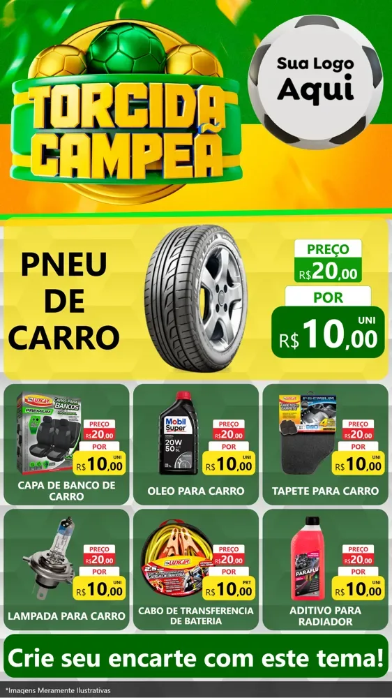 Modelo de Rede Social para Stories com o tema Torcida Campeã - Copa para Auto peças