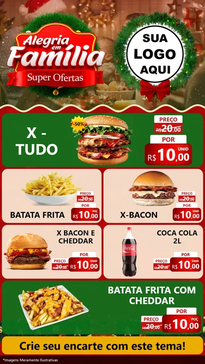 Modelo de TV para TV Vertical com o tema Alegria Em Família - Super Ofertas para Hamburgueria