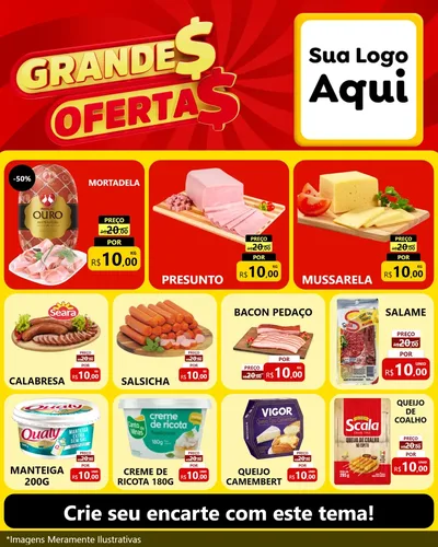 Modelo de Rede Social para Feed Instagram com o tema Grandes Ofertas para Frios e Laticínios