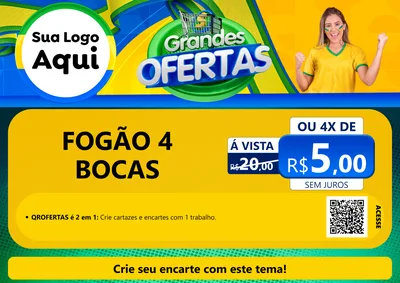 Modelo de Cartaz para Cartaz A4 Horizontal com o tema Grandes Ofertas para Móveis e Eletro