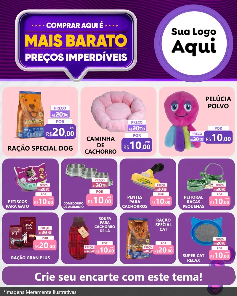 Modelo de Rede Social para Feed Instagram com o tema Mais Barato para Pet Shop