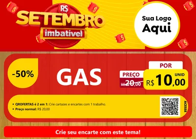 Modelo de Cartaz para Cartaz A4 Horizontal com o tema Setembro Imbatível para Água e gás