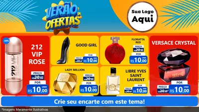 Modelo de TV para TV Horizontal com o tema Verão de Ofertas para Perfumes