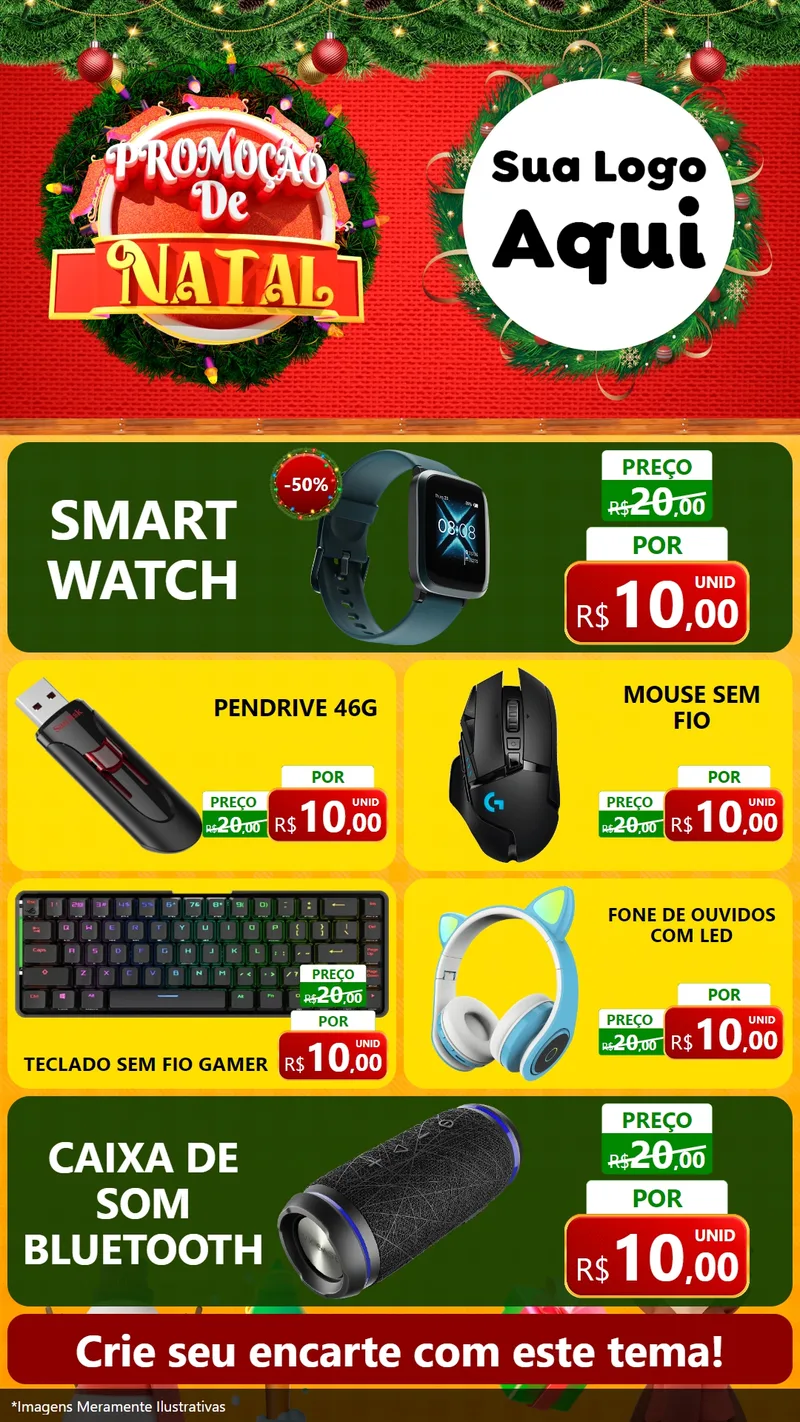 Modelo de TV para TV Vertical com o tema Promoção de Natal para Informática
