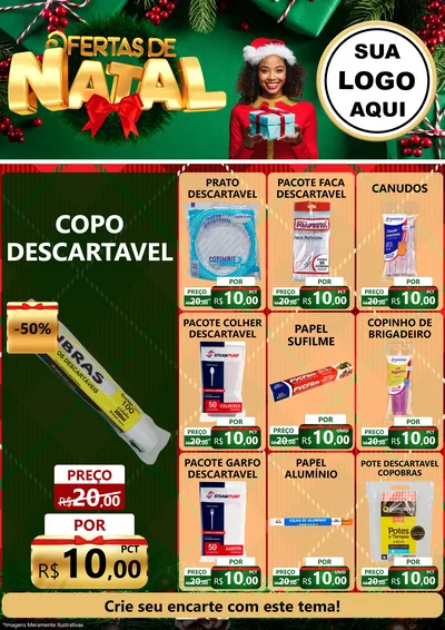 Modelo de Encarte para Encarte A4 Vertical com o tema Ofertas de Natal para Embalagens