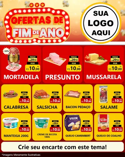 Modelo de Rede Social para Feed Instagram com o tema Ofertas de Fim de Ano para Frios e Laticínios