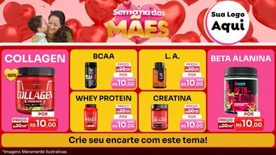 Modelo de TV para TV Horizontal com o tema Semana Das Mães para Suplementos alimentares