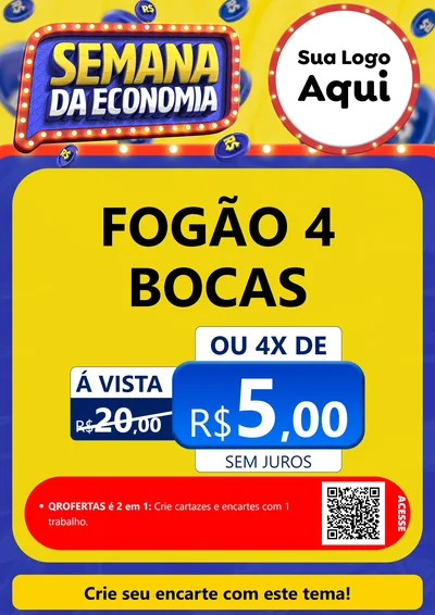 Modelo de Cartaz para Cartaz A4 Vertical com o tema Semana da Economia para Móveis e Eletro