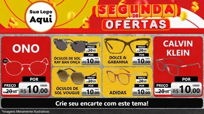 Modelo de TV para TV Horizontal com o tema Segunda de Ofertas para Óticas