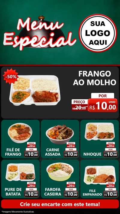 Modelo de Rede Social para Stories com o tema Menu Especial para Restaurante