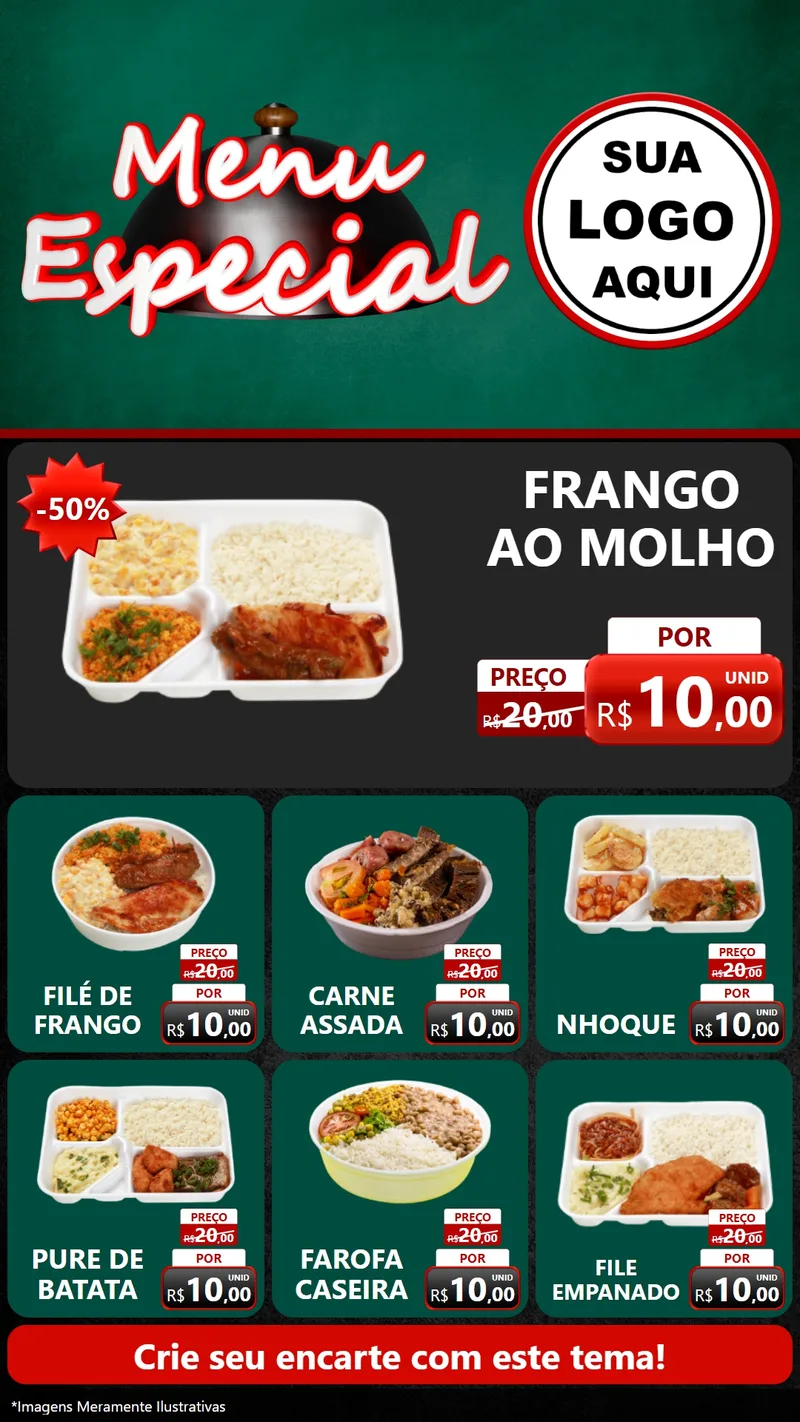 Modelo de Rede Social para Stories com o tema Menu Especial para Restaurante