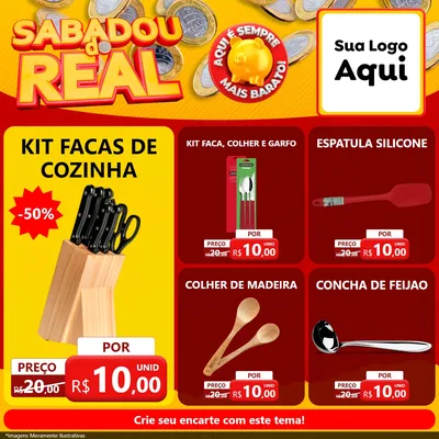 Modelo de Rede Social para Feed Facebook com o tema Sabadou do Real para Utilidades Domésticas