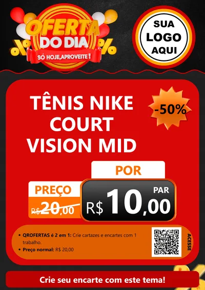 Modelo de Cartaz para Cartaz A4 Vertical com o tema Oferta do Dia - Só hoje, Aproveite! para Calçados