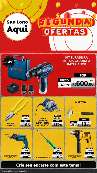 Modelo de Rede Social para Stories com o tema Segunda de Ofertas para Maquinas e Ferramentas