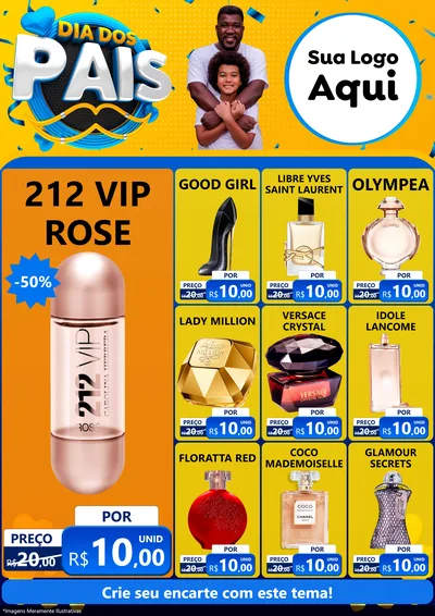 Modelo de Encarte para Encarte A4 Vertical com o tema Dia dos Pais para Perfumes