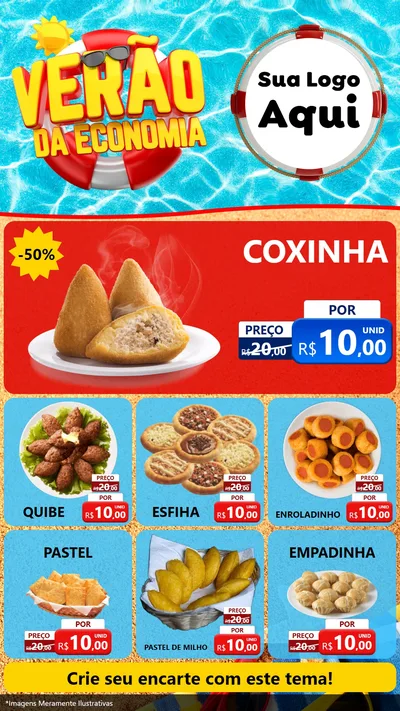 Modelo de Rede Social para Stories com o tema Verão da Economia para Salgadaria