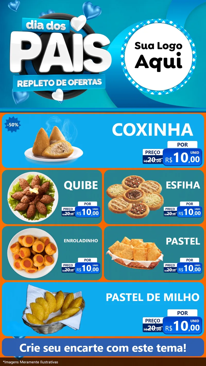 Modelo de TV para TV Vertical com o tema Dia Dos Pais Repleto de Ofertas para Salgadaria
