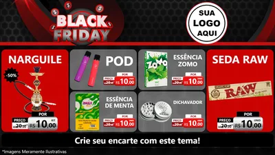 Modelo de TV para TV Horizontal com o tema Black Friday para Tabacaria