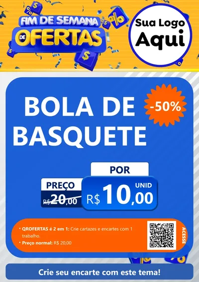 Modelo de Cartaz para Cartaz A4 Vertical com o tema Fim de Semana de Ofertas para Artigos Esportivos
