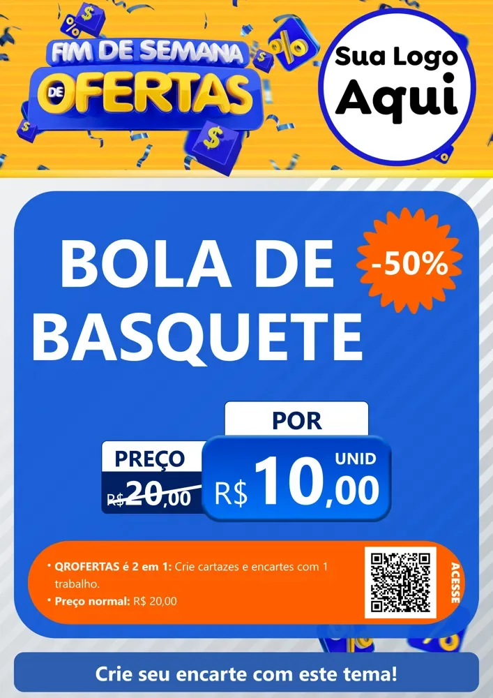 Modelo de Cartaz para Cartaz A4 Vertical com o tema Fim de Semana de Ofertas para Artigos Esportivos