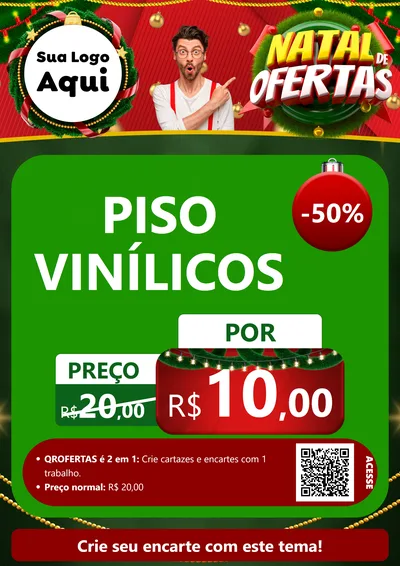 Modelo de Cartaz para Cartaz A4 Vertical com o tema Natal de Ofertas para Material para Construção