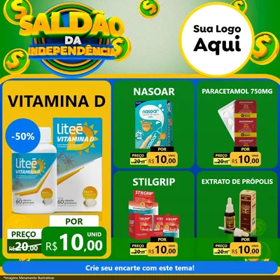 Modelo de Rede Social para Feed Facebook com o tema Saldão da Indepêndencia para Farmácia